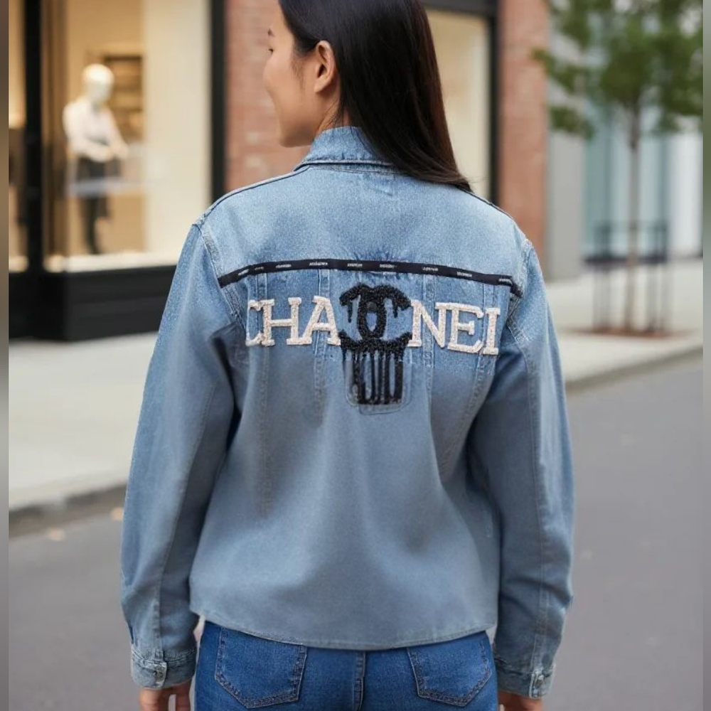 Slayerrr's Customs "Drip, Drip, Drip" Denim Pullover Jacket. Size Large